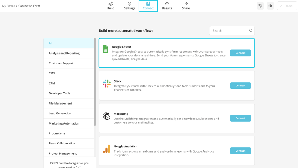 Click the “Connect” tab