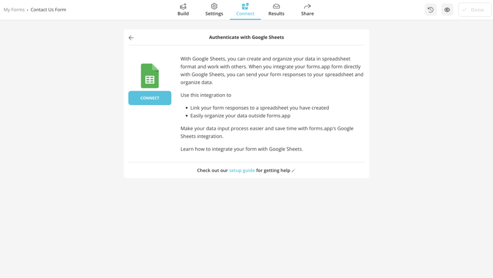 Connect to Google Sheets