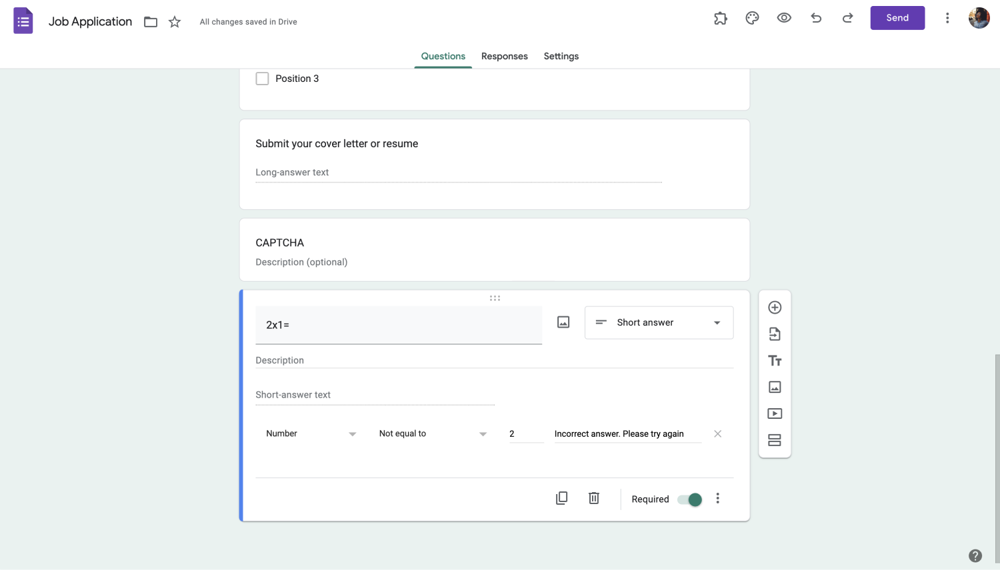 Adjust the response validation