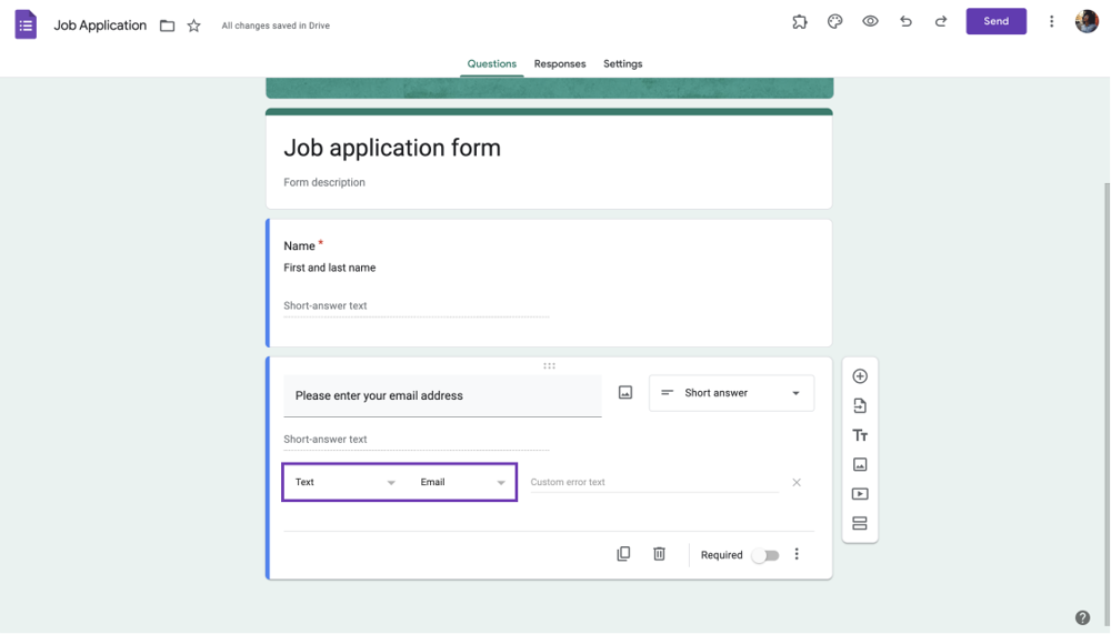 Asking for email addresses with a form field