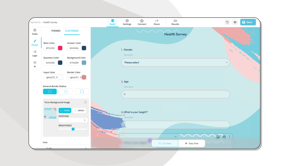 Personnaliser le design de votre enquête