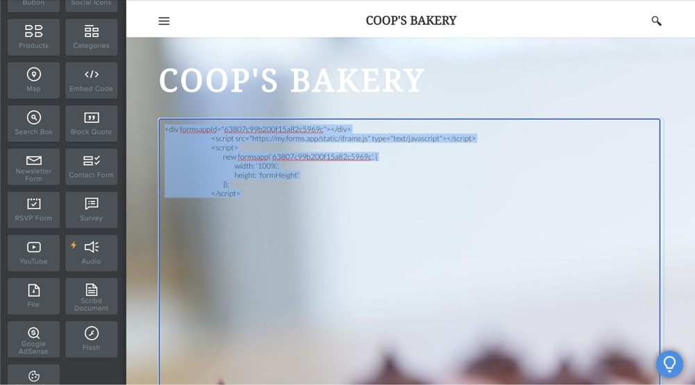 Paste the Iframe embed code