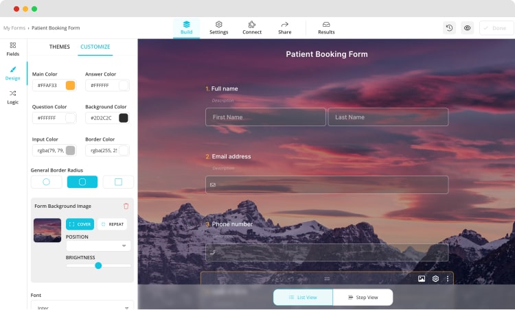 Customizing the design of your form