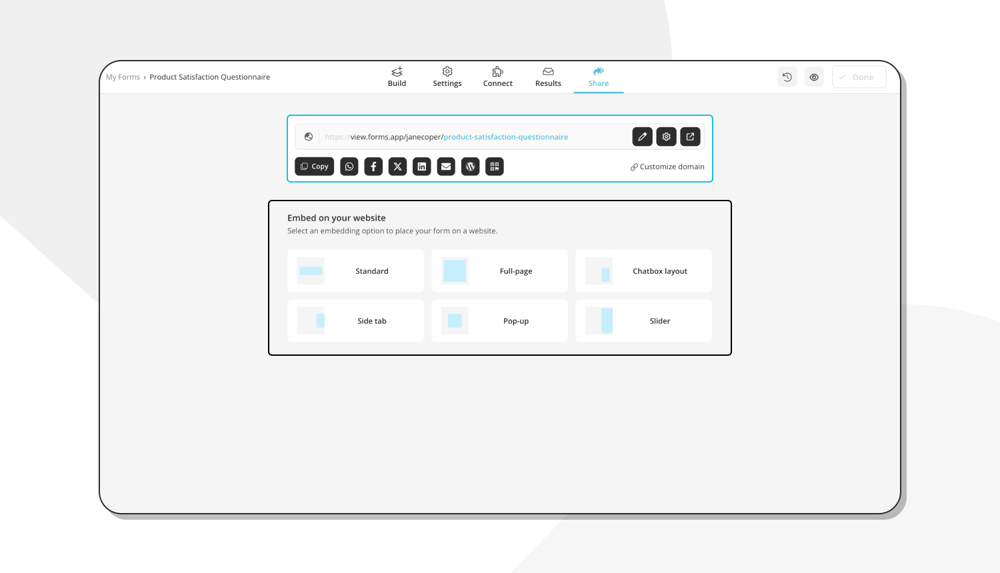 Formunuzu paylaşmak için bir seçenek seçin