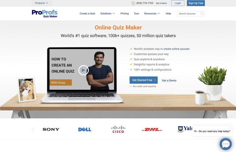 #2&nbsp;Quizlet alternative - ProProfs Quiz Maker