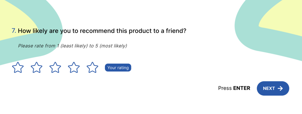 Rating question example