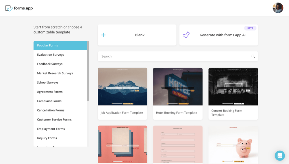 Choose how you like to start creating your survey