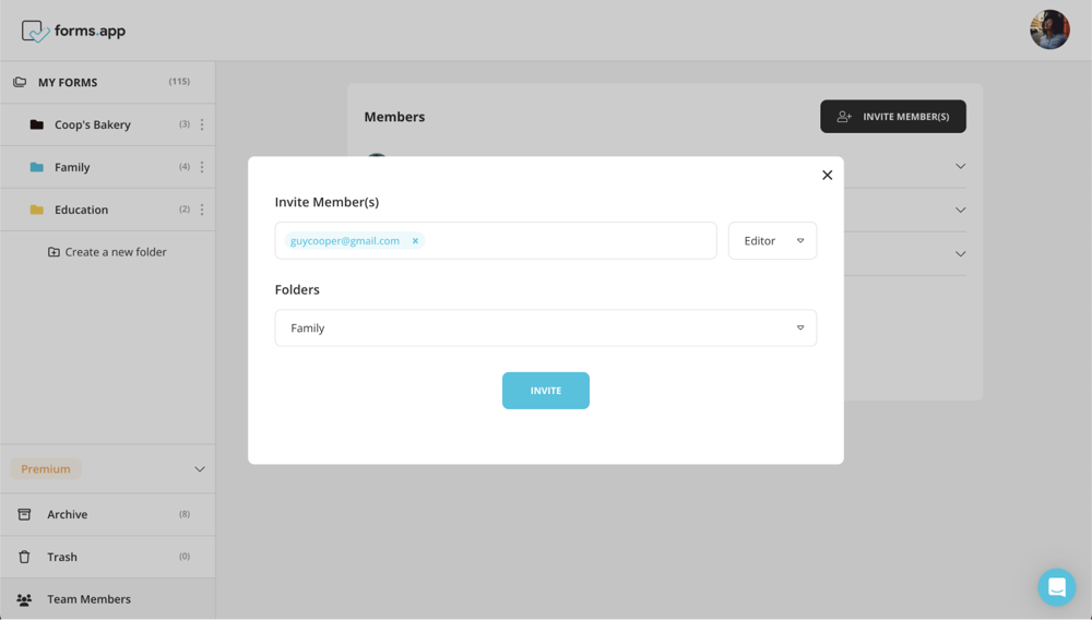 Add folders and members