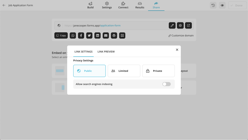 Change privacy settings