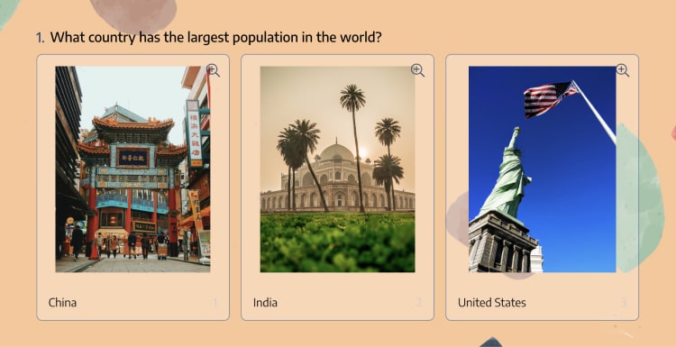 A picture selection question