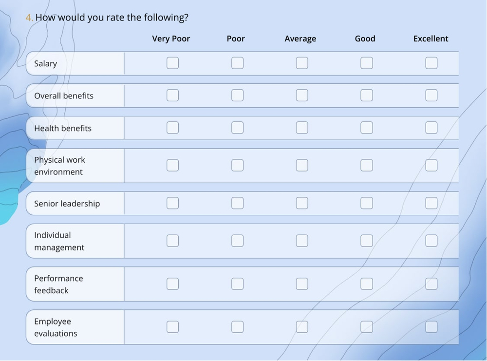 A selection matrix question