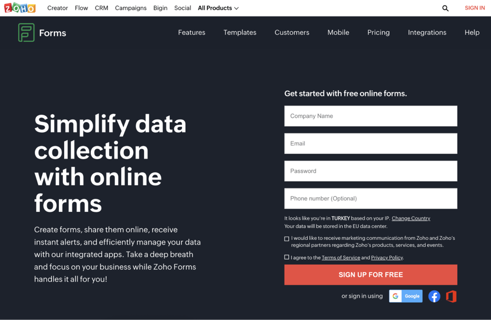 #5 ProProfs quiz maker alternative - Zoho Survey
