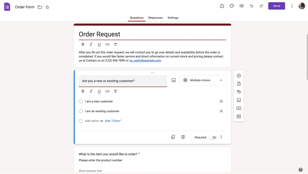 Formunuzu oluşturmaya başlayın