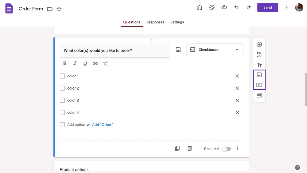 Formunuza resim veya video ekleyin