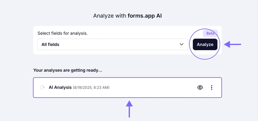 An image showing the “Analyze” button, which will start your analysis generation