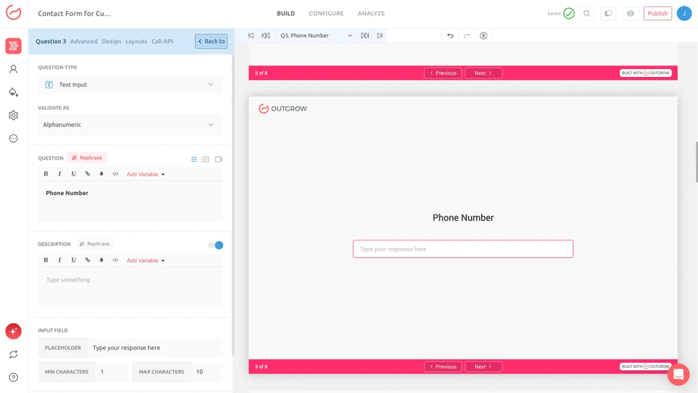 Workspace of Outgrow