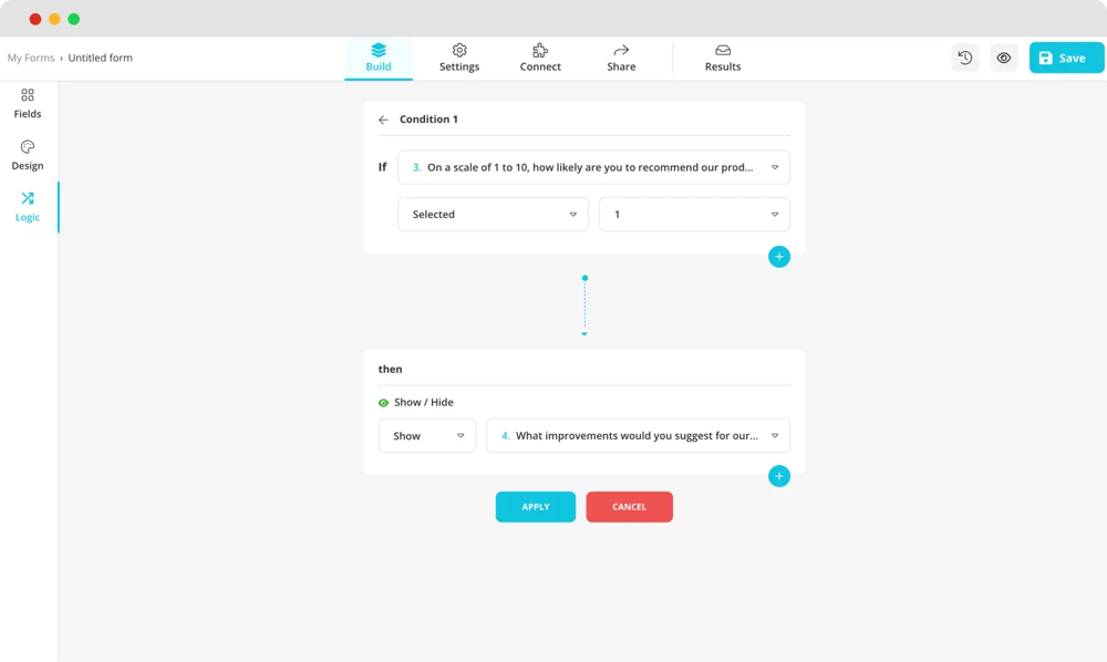 Verwenden Sie bei Bedarf bedingte Logik