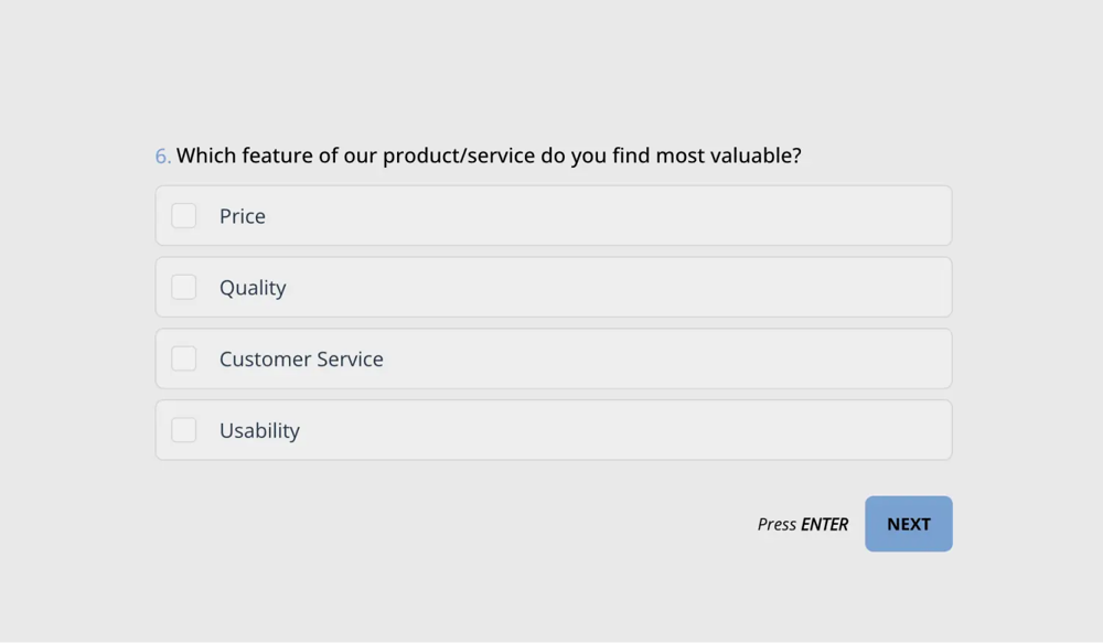Eine Beispiel-Frage für Mehrfachauswahl-Umfragen