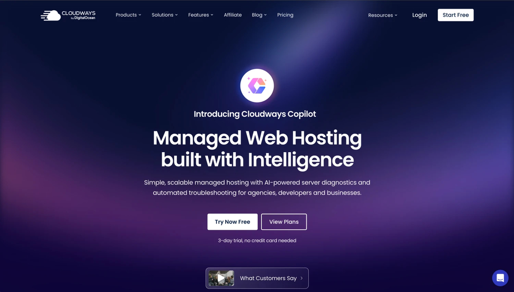 Homepage of Cloudways