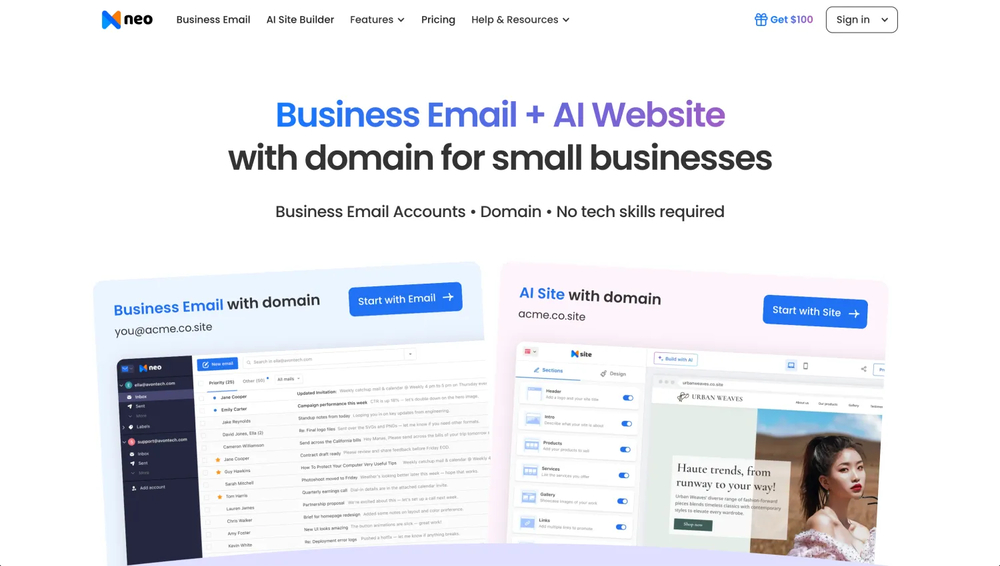 Homepage of Neo.space