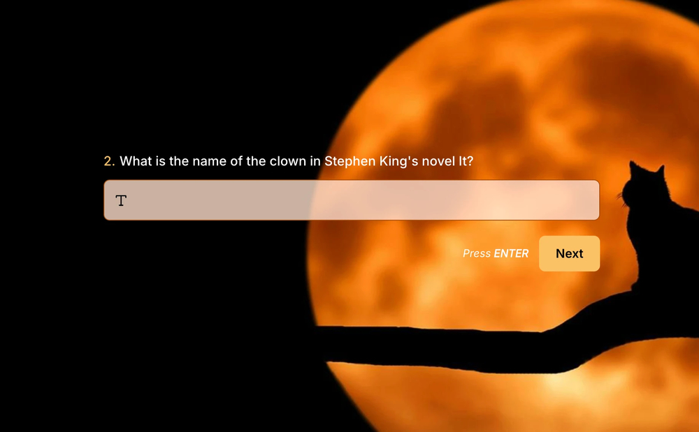 Un ejemplo de pregunta de pub de Halloween