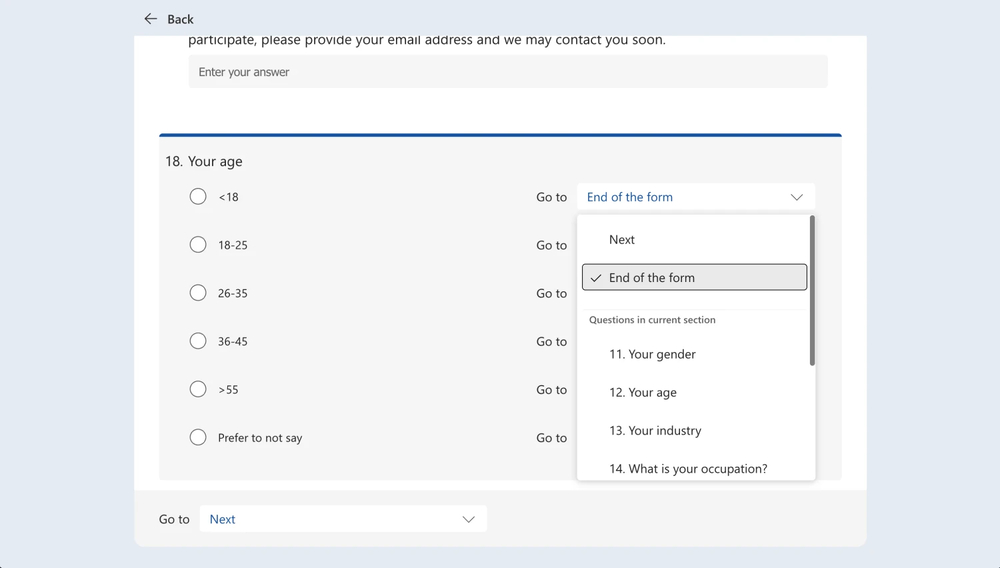 Customize branching details