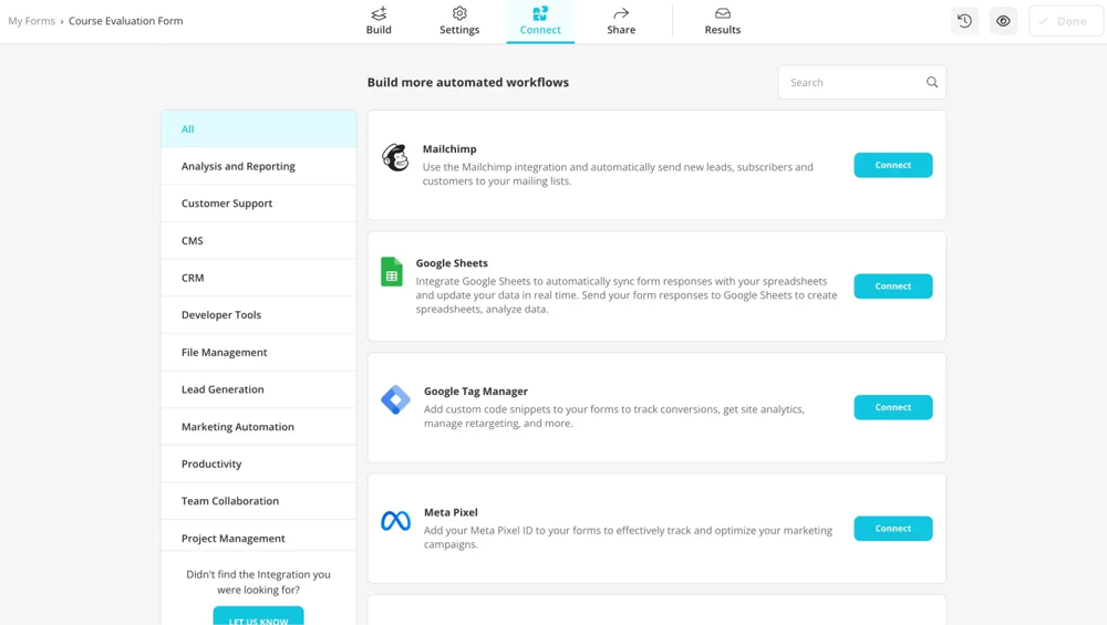Choose an integration