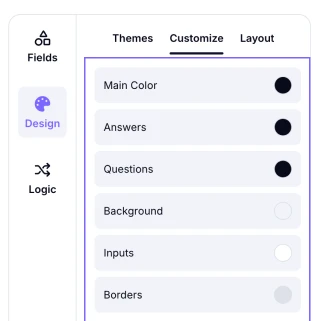 An image showing options which you can adjust by clicking the color and selecting the one needed