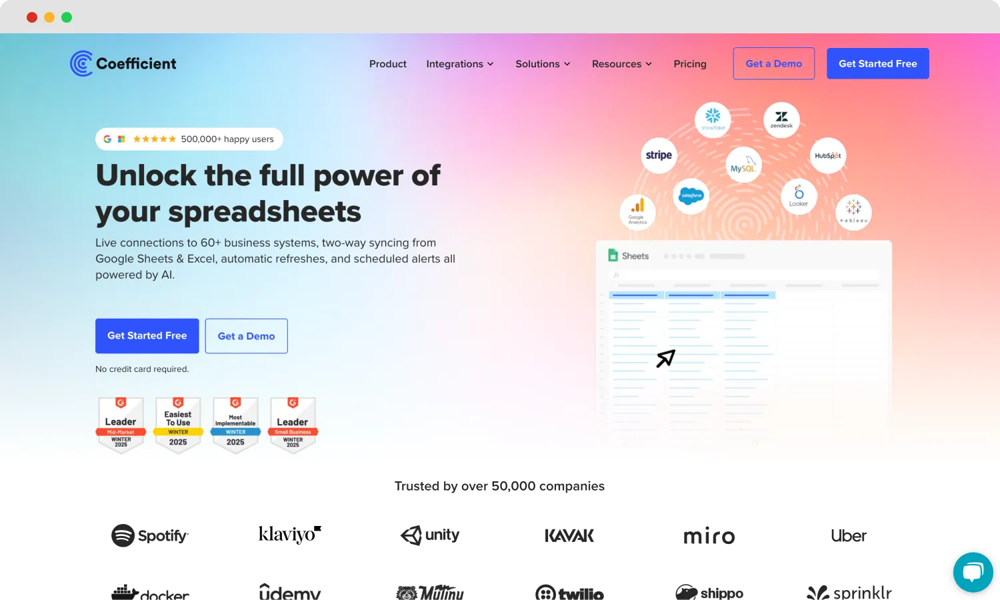 The homepage of Coefficient