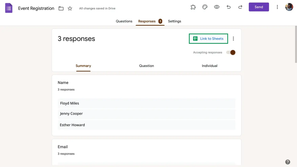 Google formunuzu Google Sheets'e bağlayın