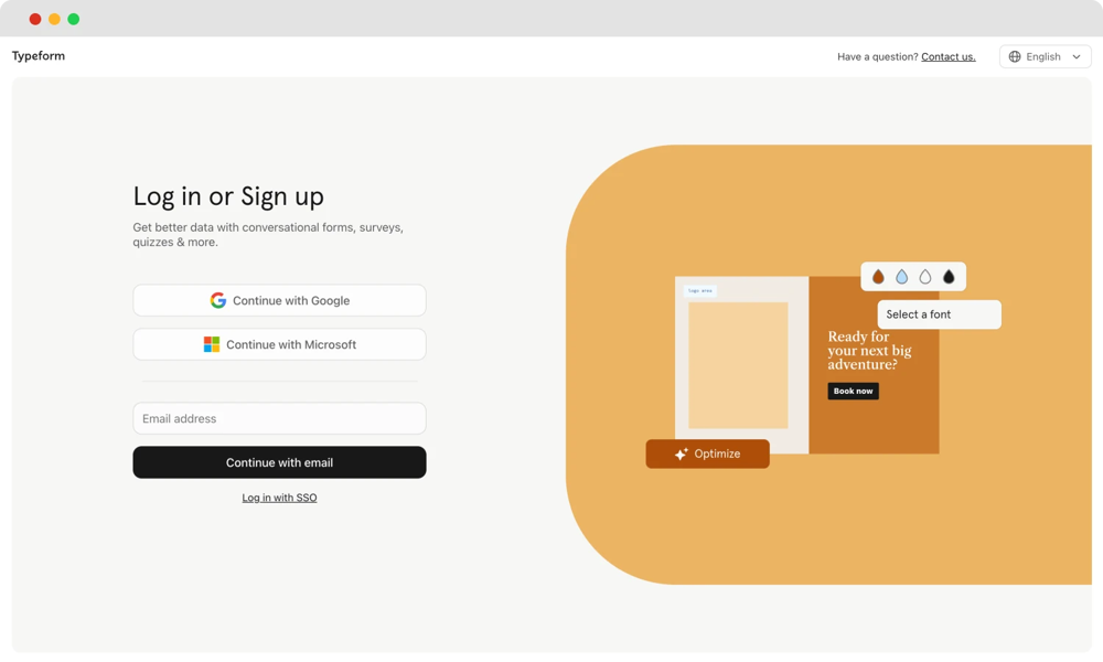 Connectez-vous et créez votre formulaire
