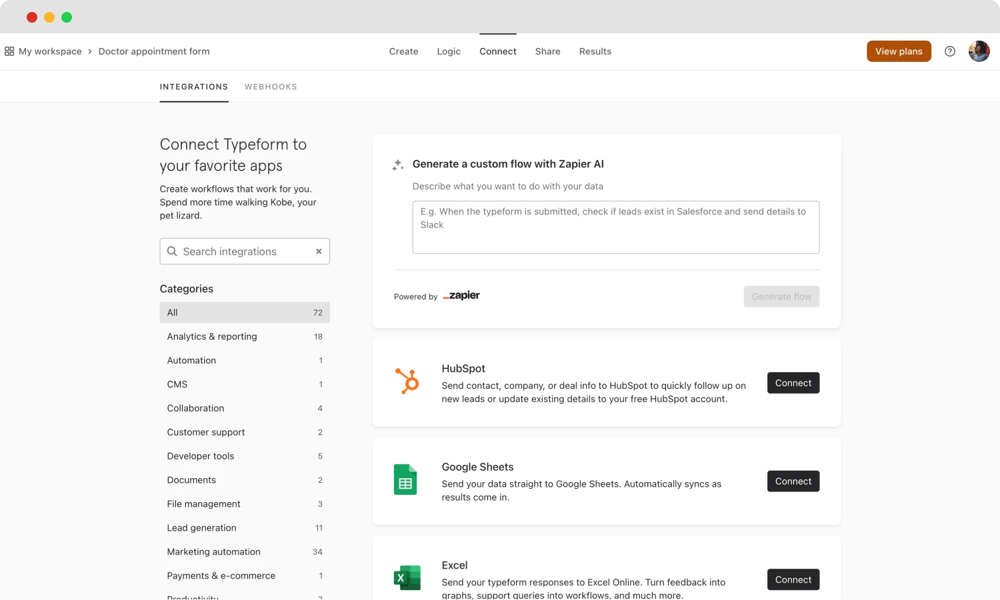 Connectez votre formulaire à Zapier