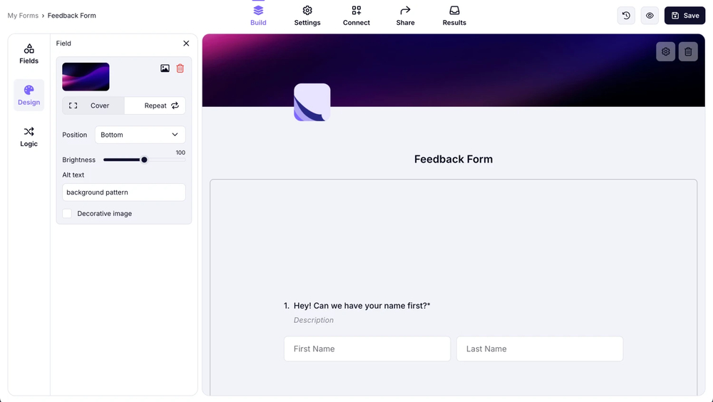 Add your own logo and cover