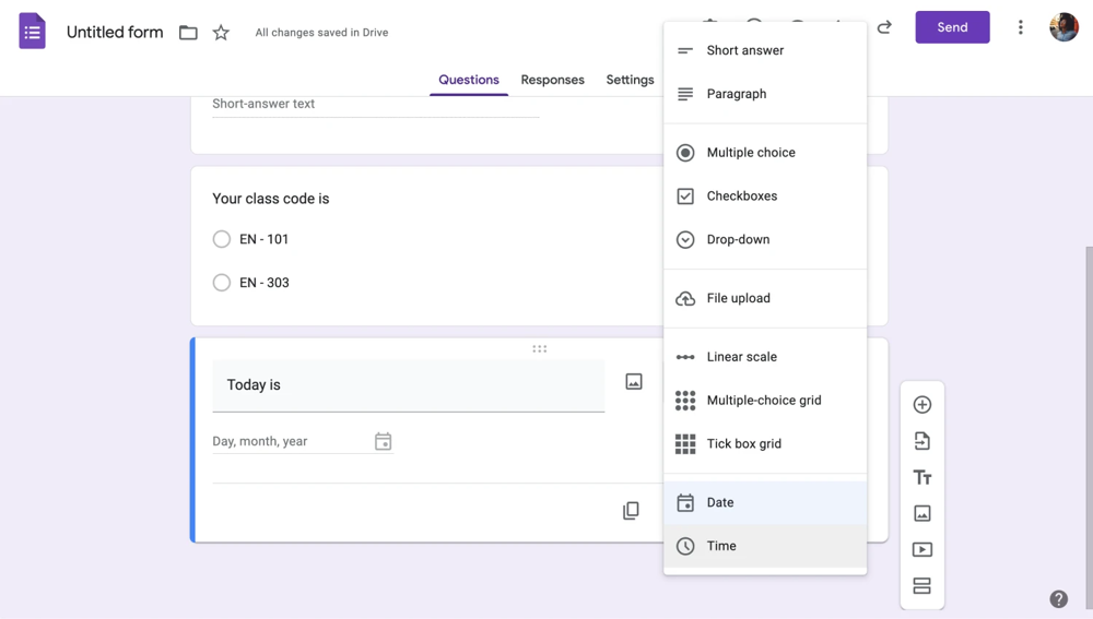 Agregue los campos esenciales
