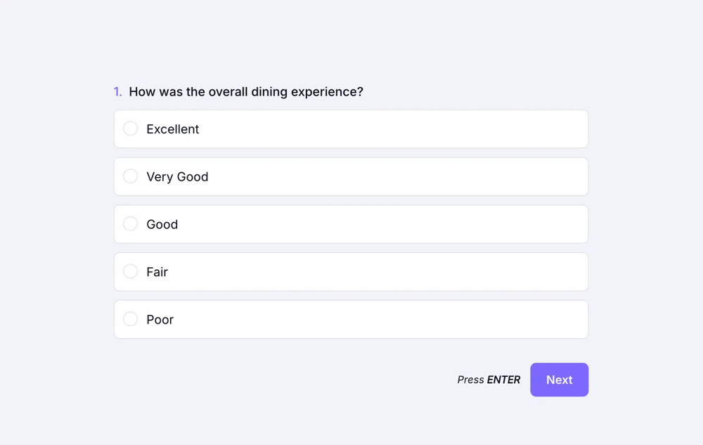 A feedback question for restaurants