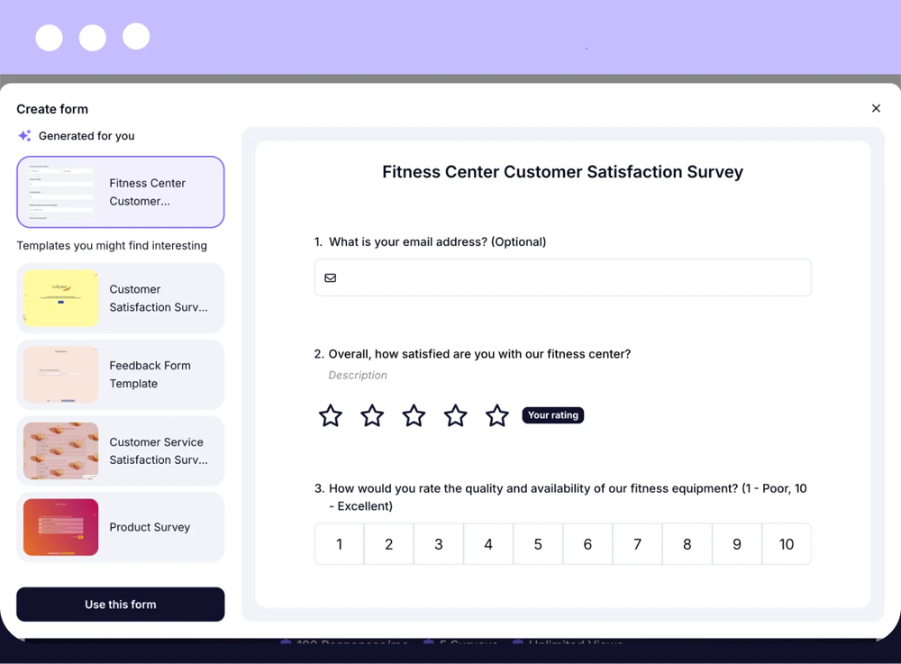 Generate a survey with AI