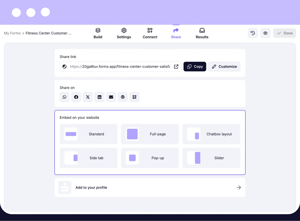 Share or embed your survey
