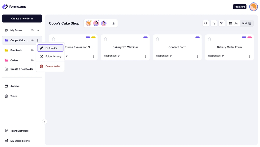 An image showing the “Edit folder” button you need to click to adjust your folder settings