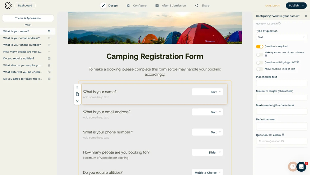 Workspace of Paperform
