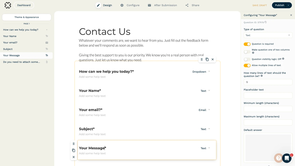 Workspace of Paperform