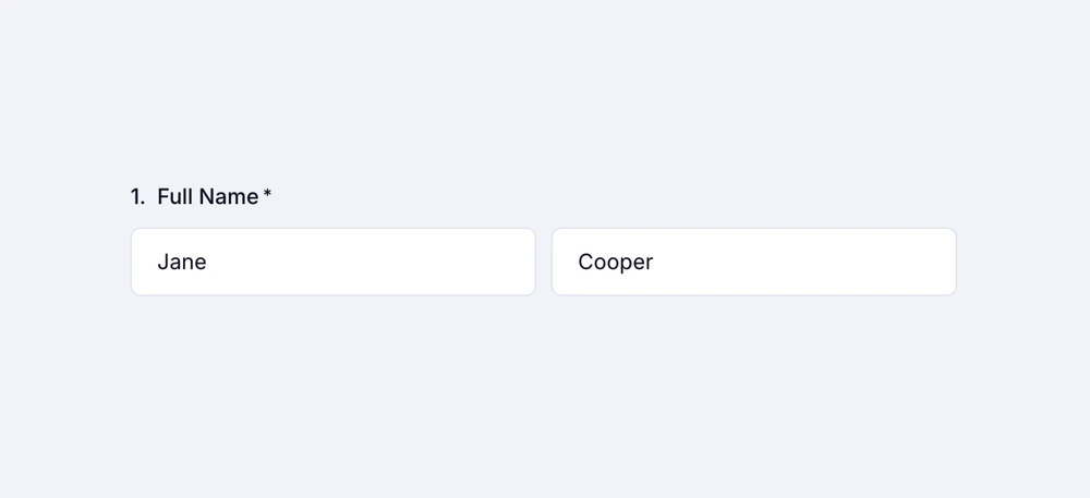 An image showing a filled example of the “Full Name” field