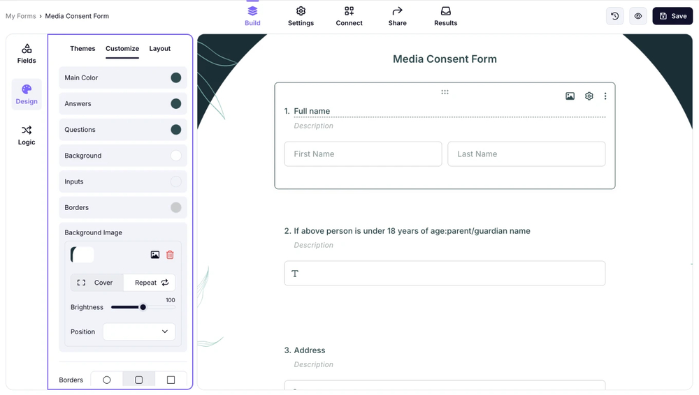 Change your consent form’s design
