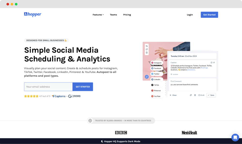 Die Homepage von HopperHq