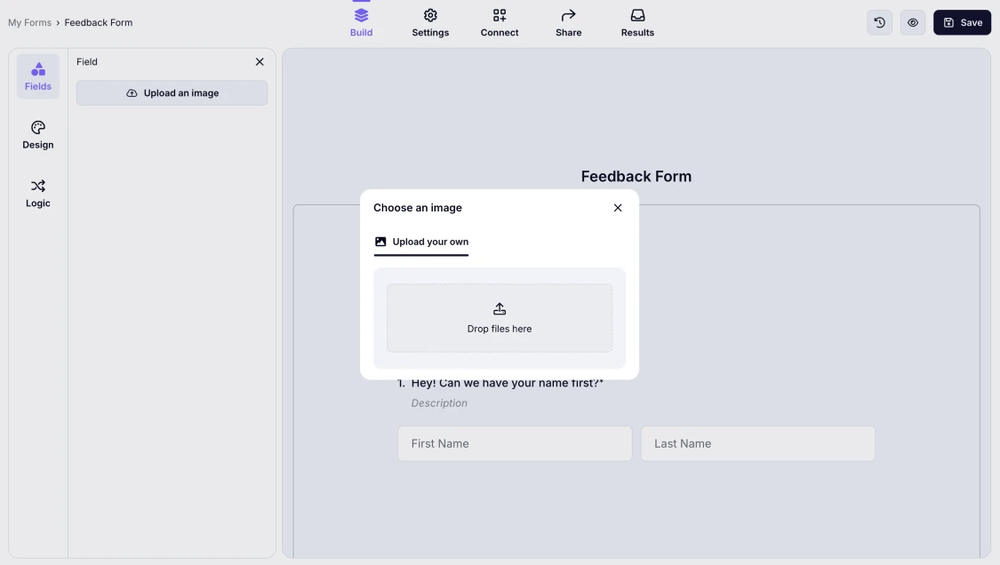 An image showing how to upload the image needed to the Logo field