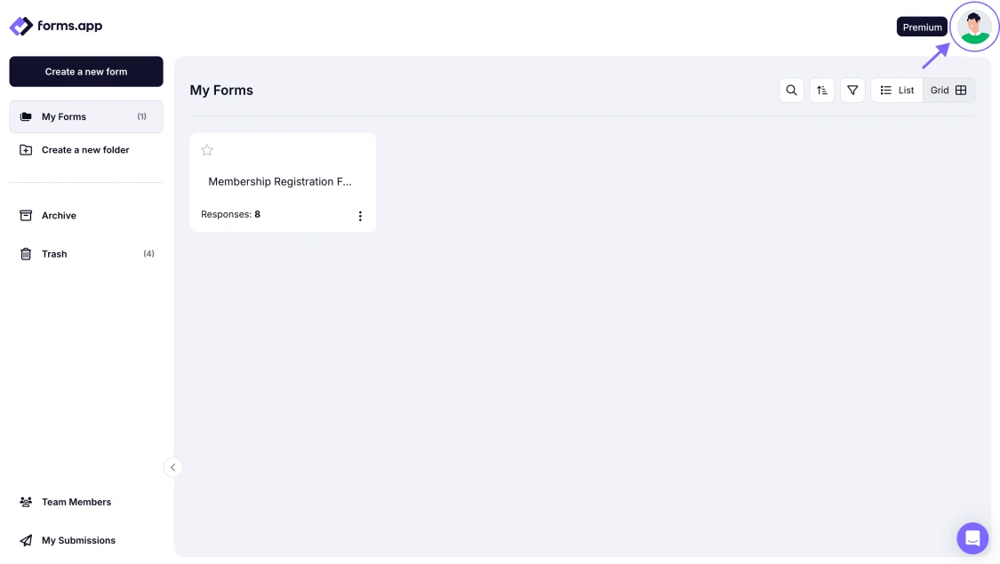 An image showing where you can click your profile picture