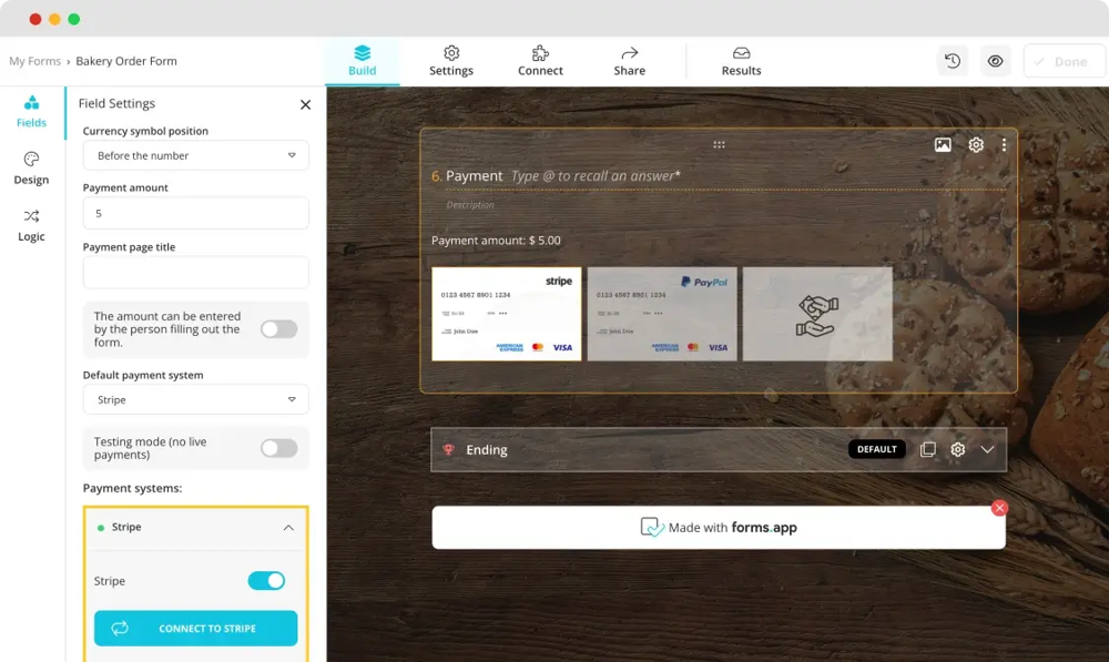 Formunuzu Stripe'a bağlayın