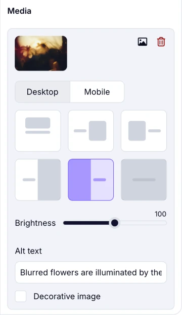 An image showing the layout options you can check by accessing the field settings