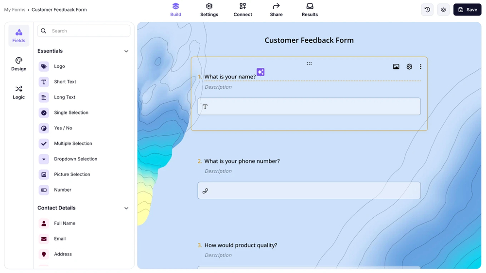 Add your customer feedback questions