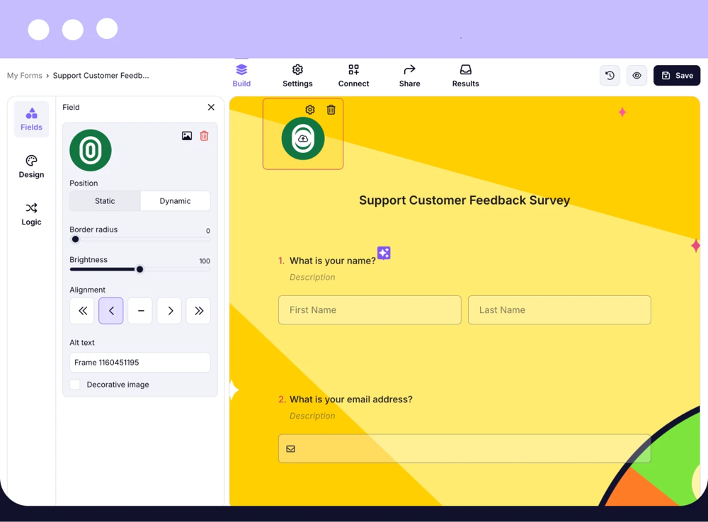 Add logo to your survey