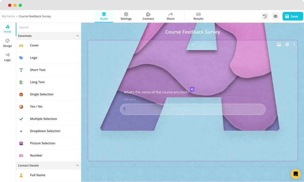 Fügen Sie Ihre Fragen zum Kursfeedback hinzu